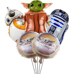 5pc Galaxy Wars Birthday Party Foil Balloons Galaxy Wars Party Decorate Supplies