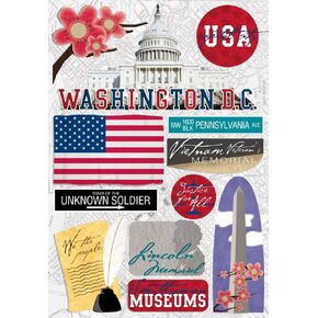 Karen Foster Design Acid and Lignin Free Scrapbooking Sticker Sheet, Washington DC