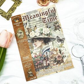 ملصقات سجل القصاصات القديمة مع كتاب مع 557pcs ملصقات لمستلزمات Junk Journal ، كتاب ملصقات Washi الجمالية لـ Journaling Dark Night Theme for Junk Journal ، Scrapbooking Supplies for البالغين