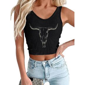Country Concert Crop Tank Tops for Women Western Cowboy Cowgirl Shirts Nashville Music Ribbed Knit Crop Tops Cami in Saudi Arabia