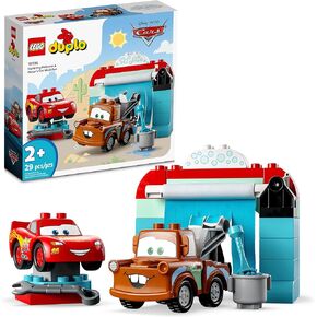 Lego Duplo Disney و Pixar's Cars Lightning McQueen & Mater's Car Wash Fun 10996 ، لعبة قابلة للإنشاء للأطفال الصغار الذين يبلغون من العمر عامين ، أولاد وفتيات ، وفكرة هدية عيد ميلاد