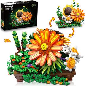 Sunflower Flower Building Block Set, Exquisite Botanical Collection for Mother's Day Decoration, SC001