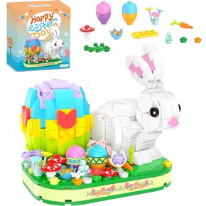Engfa Easter Eggs and Bunny Building Toy Set, 474 PCS Easter Basket Stuffers Building Blocks, Easter Toy Gift for Boys Girls Teens Easter Egg Fillers Building Kit Easter Baskets for Kids