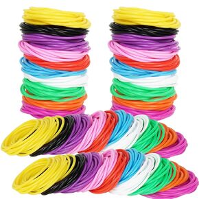 150 Pieces White Silicone Jelly Bracelets Nonluminous Stretchy 80s Mixed Gummy Silicone Wristbands Hair Ties for Women Adults Girls Party Accessories(White)