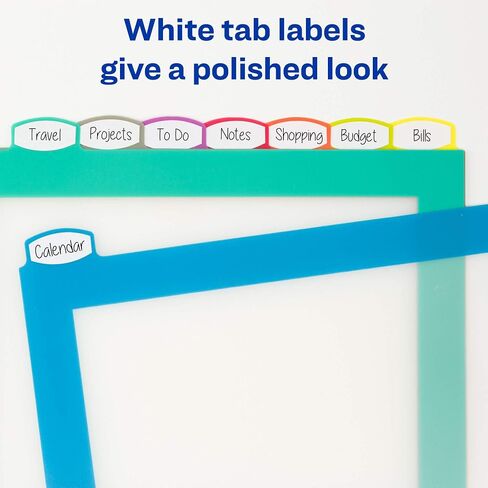 Avery Ultralast Big Tab Plastic Dividers for 3 Ring Binders, 8-Tab Set, Multicolor with White Labels, 1 Set (24901) in Saudi Arabia