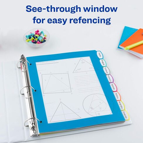 Avery Ultralast Big Tab Plastic Dividers for 3 Ring Binders, 8-Tab Set, Multicolor with White Labels, 1 Set (24901) in Saudi Arabia