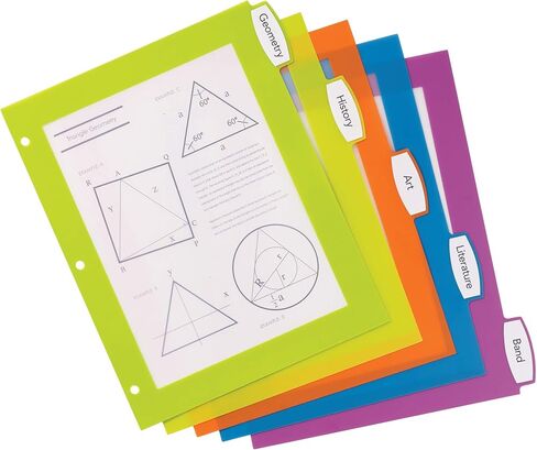 Avery Ultralast Big Tab Plastic Dividers for 3 Ring Binders, 8-Tab Set, Multicolor with White Labels, 1 Set (24901) in Saudi Arabia