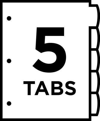 Avery Ultralast Big Tab Plastic Dividers for 3 Ring Binders, 8-Tab Set, Multicolor with White Labels, 1 Set (24901) in Saudi Arabia