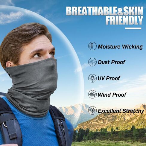 4 Pack Multi-Purpose Seamless Neck Gaiter Face Mask for Men and Women, Bandana, Rave Face Cover, Scarf, Balaclava, Headband, Head Wrap, Headwear in Saudi Arabia