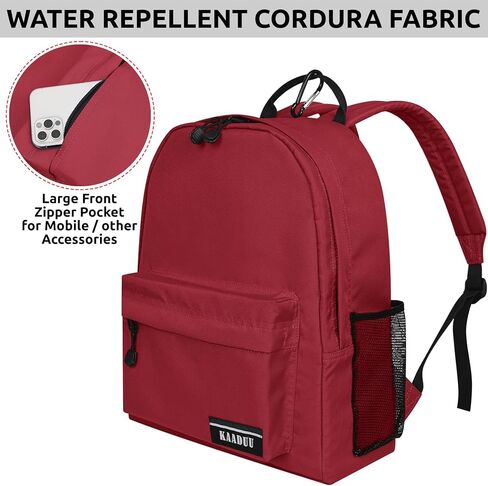 TRAVEL BACKPACK LIGHTWEIGHT CASUAL DAYPACK GYM BACKPACK LAPTOP BACKPACK SPORT BACKPACK RUCKSACK CAMPING BACKPACK 16.5" (Boxter Red) in Saudi Arabia
