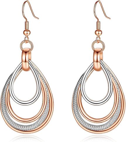 Kemstone Boho Unique Enamel Drop Earrings - Leaf Shape Purple & Gold Dangle Earrings - 6cm Handcrafted Hypoallergenic Earrings for Women in Saudi Arabia