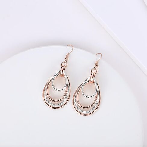 Kemstone Boho Unique Enamel Drop Earrings - Leaf Shape Purple & Gold Dangle Earrings - 6cm Handcrafted Hypoallergenic Earrings for Women in Saudi Arabia