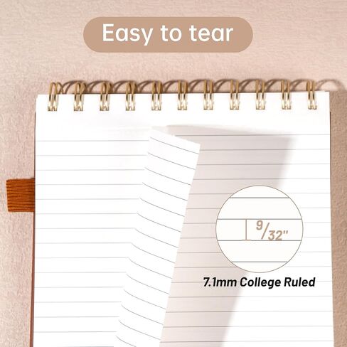 Yoment Top Spiral Notebook 240 Pages Leather Steno Pads 6x9 Top Bound Spiral Notepad 100 GSM College Ruled Notebook Left Handed Notebooks for Work School Office, Green in Kuwait