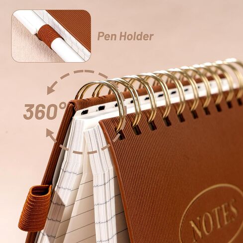 Yoment Top Spiral Notebook 240 Pages Leather Steno Pads 6x9 Top Bound Spiral Notepad 100 GSM College Ruled Notebook Left Handed Notebooks for Work School Office, Green in Kuwait