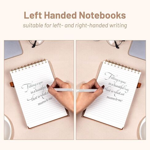 Yoment Top Spiral Notebook 240 Pages Leather Steno Pads 6x9 Top Bound Spiral Notepad 100 GSM College Ruled Notebook Left Handed Notebooks for Work School Office, Green in Kuwait