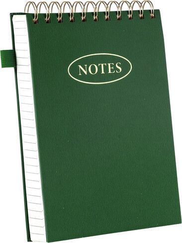 Yoment Top Spiral Notebook 240 Pages Leather Steno Pads 6x9 Top Bound Spiral Notepad 100 GSM College Ruled Notebook Left Handed Notebooks for Work School Office, Green in Kuwait