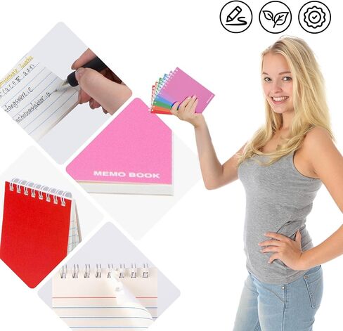 Koogel 50 Sheets/6 Pads Top Bound Pocket Notebooks, 3x5 Inch Small Spiral Memo Pads Durable Cover Notebooks for Office School Memo Tactical Steno Pads in Saudi Arabia