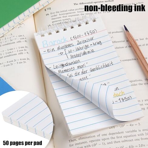 Koogel 50 Sheets/6 Pads Top Bound Pocket Notebooks, 3x5 Inch Small Spiral Memo Pads Durable Cover Notebooks for Office School Memo Tactical Steno Pads in Saudi Arabia