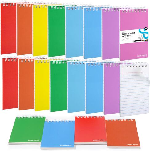 Koogel 50 Sheets/6 Pads Top Bound Pocket Notebooks, 3x5 Inch Small Spiral Memo Pads Durable Cover Notebooks for Office School Memo Tactical Steno Pads in Saudi Arabia