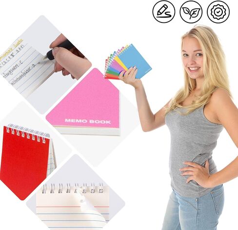 Koogel 50 Sheets/6 Pads Top Bound Pocket Notebooks, 3x5 Inch Small Spiral Memo Pads Durable Cover Notebooks for Office School Memo Tactical Steno Pads in Saudi Arabia