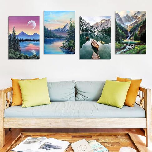 مجموعات اللوحات الماس Lanzeyo للبالغين مجموعات فن الماس للمبتدئين للمبتدئين الماسيين مجموعات الأزهار الجدار الفني DIY الكبار الحرفيين 4pcs Gem Art (Flower) in Kuwait