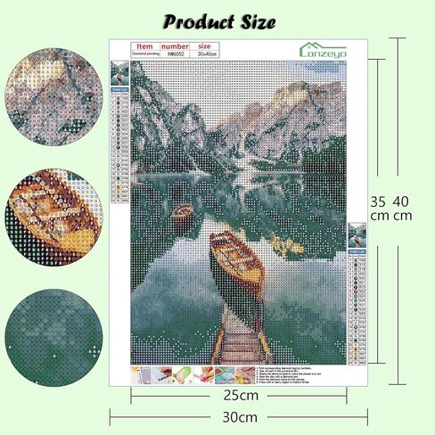 مجموعات اللوحات الماس Lanzeyo للبالغين مجموعات فن الماس للمبتدئين للمبتدئين الماسيين مجموعات الأزهار الجدار الفني DIY الكبار الحرفيين 4pcs Gem Art (Flower) in Kuwait
