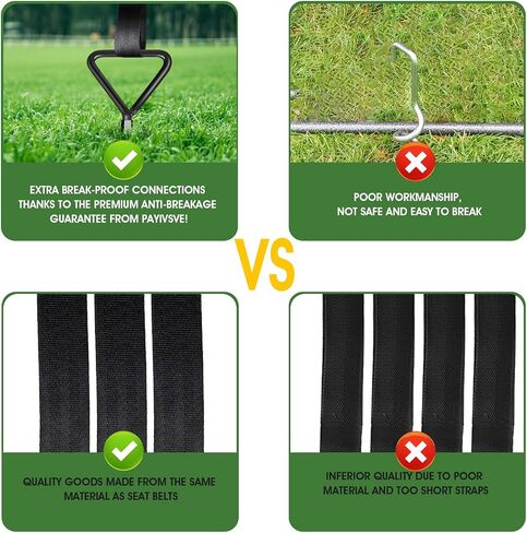 Trampoline Stakes 4 Pack - Heavy Duty Trampoline Anchors Kit - Ground Anchors Screw in for Trampolines - Trampoline Stakes Anchors High Wind with Straps for Outdoor Christmas Decorations in Saudi Arabia