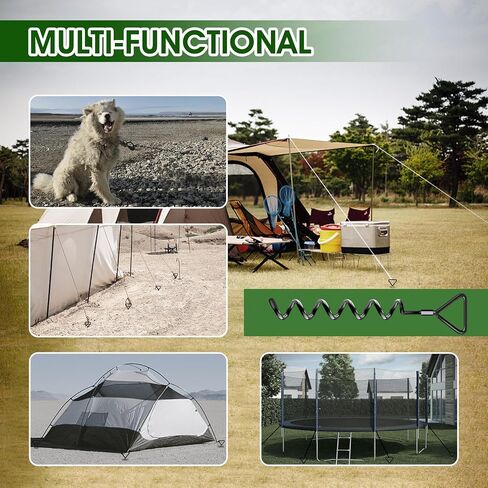 Trampoline Stakes 4 Pack - Heavy Duty Trampoline Anchors Kit - Ground Anchors Screw in for Trampolines - Trampoline Stakes Anchors High Wind with Straps for Outdoor Christmas Decorations in Saudi Arabia