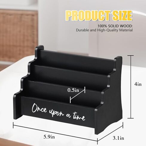 Yoto Card Holder, Large Yoto Card Storage Box with Three Compartments, Wooden Yoto Card Case, Wood Trading Deck Box Card Storage, Black in Saudi Arabia