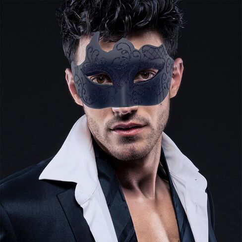 Men Masquerade Mask Venetian Mask Greek Roman Mask Mardi Gras Mask Masquerade Mask for Men (Blue) in Saudi Arabia
