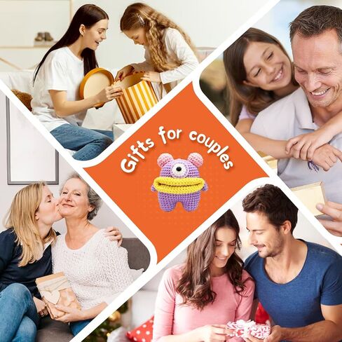 Colmeow Crochet Kit for Beginners, Crochet Starter Kit with Yarn and Hook, Step-by-Step Video Tutorials,Big-Eyed Adorable Green Monster, Beginner Animal Crochet Kit for Adults Kids in Saudi Arabia
