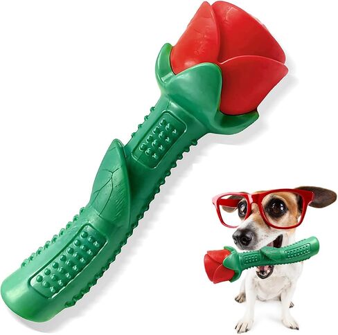 ألعاب Blingbrione Dog مضغ للسلالة الكبيرة العدوانية للمضغات العدوانية ، ألعاب Buppy Rose Rood Rubber Bearing للكلاب الصغيرة/المتوسطة ، وألعاب قوية للتدريب والتنظيف ، هدية عيد الحب التفاعلية. in Kuwait