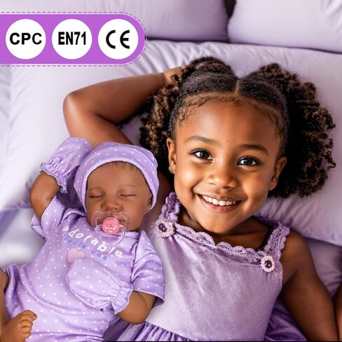 Aori Reborn Baby Dolls Black Girl- 18-inch Realistic Baby Dolls, Lifelike Soft Vinyl Black American Doll, Nice Gift for Kids, Pre-Parents, Grand-Parents, Doll Collectors in Saudi Arabia