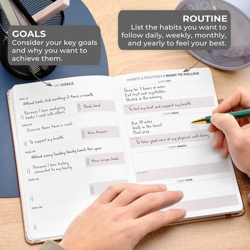 مجلة Clever Fox Self Mastery Journal - Journal Daily Daily Reflection وتحسين الذات مع مطالبات - دفتر اليومية للنساء والرجال (Rose Gold) in Kuwait