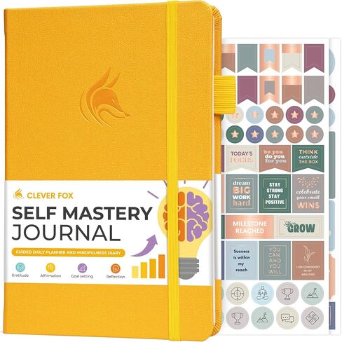 مجلة Clever Fox Self Mastery Journal - Journal Daily Daily Reflection وتحسين الذات مع مطالبات - دفتر اليومية للنساء والرجال (Rose Gold) in Kuwait