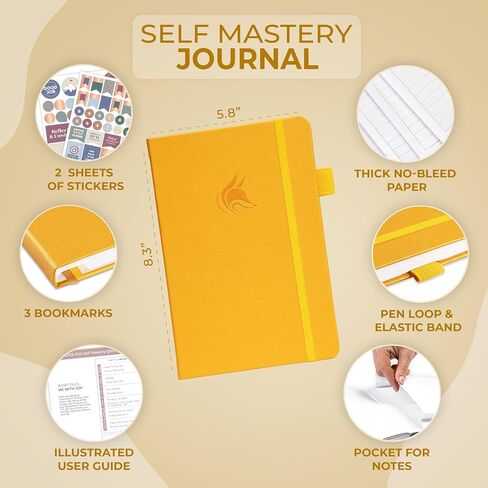 مجلة Clever Fox Self Mastery Journal - Journal Daily Daily Reflection وتحسين الذات مع مطالبات - دفتر اليومية للنساء والرجال (Rose Gold) in Kuwait