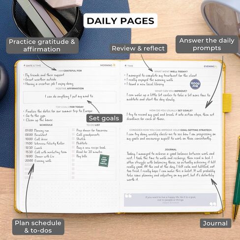 مجلة Clever Fox Self Mastery Journal - Journal Daily Daily Reflection وتحسين الذات مع مطالبات - دفتر اليومية للنساء والرجال (Rose Gold) in Kuwait