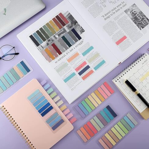 علامات تبويب جديدة مكونة من 1600 قطعة من علامات التبويب اللاصقة للكتب التوضيحية، وملاحظات لاصقة شفافة، وعلامات كتاب متعددة الألوان للقراءة، وعلامات تبويب علامات الصفحات القابلة للكتابة وتغيير الموضع (1600) in Kuwait