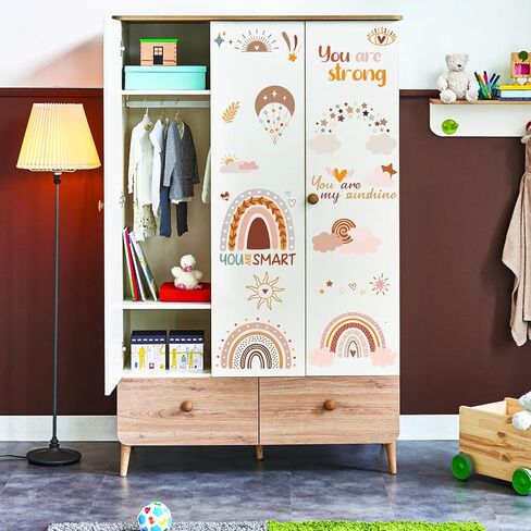 12 Sheets Rub on Transfers for Crafts and Furniture Boho Inspirational Rub on Transfers Stickers Rub on Decals for Nursery Toddler Boys Girls Wall Furniture Decor in Saudi Arabia