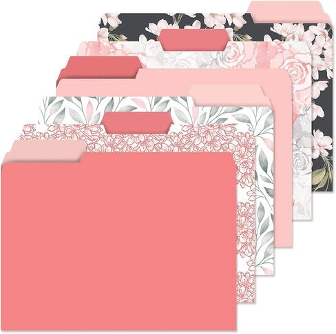 Current Floral Fun File Folders Value Pack - Bulk Set of 24, 6 Pretty Decorative Designs, 1/3 Cut Tabs, Heavy-Duty Paper Stock, Office Supplies for Home & Work, 9-½" x 11-¾" Letter Size in Kuwait