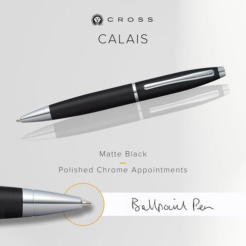 Cross Calais Refillable Ballpoint Pen, Medium Ballpen, Includes Premium Gift Box - Satin Chrome in Saudi Arabia
