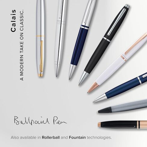 Cross Calais Refillable Ballpoint Pen, Medium Ballpen, Includes Premium Gift Box - Satin Chrome in Saudi Arabia