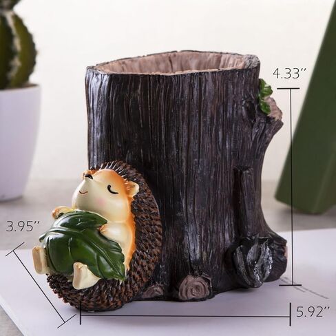 Desk Pen Toothbrush Pencil Pot Holder,Cute Resin Hedgehog Holder, Desktop Organizer Container Stationery Storage Office Desk Decoration in Kuwait