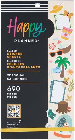 حزمة ملصقات Happy Planner للتقويمات والمجلات والمخططين ، وملصقات سهلة الإسقاط وملحقات سجل القصاصات ، والموضوع الكلاسيكي الموسمي ، والحجم الكلاسيكي ، و 30 ورقة ، 690 ملصقات إجمالية in Kuwait