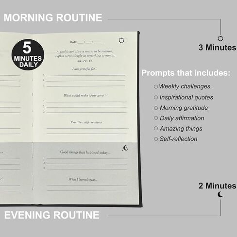 Gratitude Journal for Women - Quick Guided Daily Prompts with Positive Affirmations, Mindfulness Exercises for Happiness, Reflection & Wellness Self Care (5-Minute Routine) in Saudi Arabia