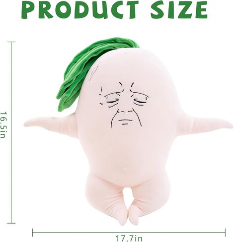 Radish Plush Pillow 11 Inch, Cute Radish Stuffed Animal, Soft Stuffed Radish Plushie, Radish Plush Throw Pillow for Room Decor, Gifts for Girls, Kids on Birthday, Christmas in Saudi Arabia