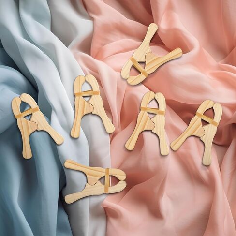 Simgoing 6 Pcs Wooden Fort Clips for Silks Blanket Building,Multicolored in Kuwait