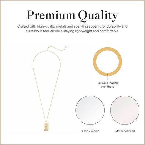 قلادة Rocksbox The Moon Tarot Card CZ - قلادة سلسلة ذهبية للنساء - طلاء ذهب عيار 14 قيراط مع كريستالات CZ - مجوهرات عالية الجودة - 20 بوصة مع موسع in Kuwait