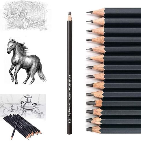 Heshengping Drawing Sketch Pencil Set 14pcs Sketching Pencils 12B 10B 8B 7B 6B 5B 4B 3B 2B B HB 2H 4H 6H Graphite Pencils for Kid Adults Artists Student Beginners Professional in Kuwait