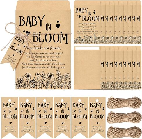 75 Sets Baby Shower Packet Favors Baby Shower Self Adhesive Packets Envelopes Storage with Thank You Tags Baby Shower Favors for Guests in Kuwait
